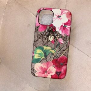 Gucci Floral Bee iPhone Case - Pink, Green, Brown